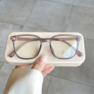 Gafas ópticas Qianai con montura cuadrada de estilo coreano para mujer, antiluz azul, diseño sencillo, puente medio, lentes AC - Product Image 1