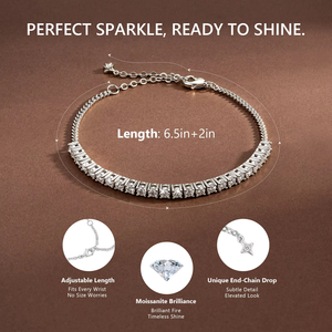 กำไลข้อมือเพชรโมอิสซาไนต์ VVS GRA ของ Loved Creations รุ่น Inspirational Morris Code MAMA ชุบทอง 14K สำหรับผู้หญิง - Product Image 5
