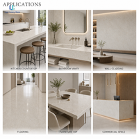 Dalle de pierre de quartz technique Luca |   Grand format aspect marbre blanc 1600x3200mm poli pour plan de travail de cuisine, panneau mural sur mesure