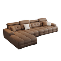 Chaise longue Lawrence à dossier haut d'usine, nouveau canapé en cuir véritable 2025 de luxe italien léger
