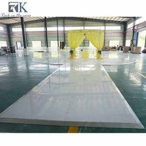 Decoración para Fiestas de Boda, Pista de Baile Circular de Madera Blanca, Pasarela para Bodas al Aire Libre - Product Image 1