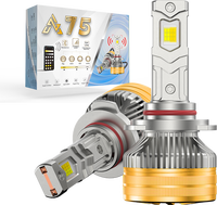 Phare LED de voiture A75 150W 3000K/4300K/6000K H1/H7/H11/9005 DC 12-24V 15000LM Puce de taille laser