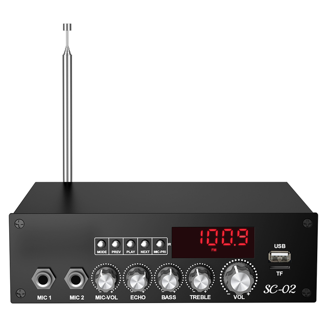 VIRE HIFI Decoder Audio Interface Digital Optical Coaxial Converter Amplifier Bluetooth 2*100W 2.0 Channel Digital Power Amp