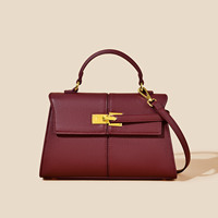 Tas Tote Litchi Grain Commute untuk Wanita, Tas Selempang Kulit PU dengan Penutup Magnetik