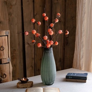 Rama de Caqui Artificial Xinyuan con 8 Frutos y Flores de Seda Escarchada para Decoración de Bodas - Product Image 3