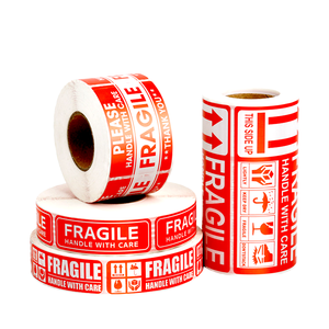 Etichette Adesive Personalizzabili Impermeabili per Vetro Fragile, Carta Termica per Promozione, Trasporto e Imballaggio Personalizzato - Product Image 1