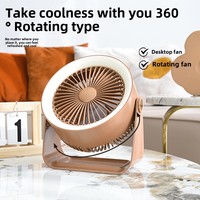 Ventilateur de bureau portable USB rechargeable, mini ventilateur à main, grand débit d'air, direction du vent réglable à 360 degrés, longue durée de vie de la batterie, ABS