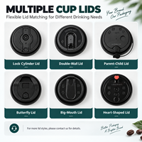 Gobelets à café en papier jetables avec couvercles 8oz 12oz 20oz Gobelets à café à emporter pour Noël Gobelets à café en papier pour boissons chaudes Impression personnalisée