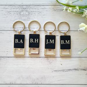 Toptan Lazer Kazımalı PU Deri Metal Şişe Açacağı Kişiselleştirilmiş Özel Logo Lazerle İşlenebilir Deri Şişe Açacağı Anahtarlık - Product Image 1