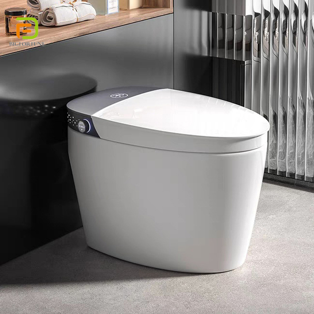 Modern Automatic Flush Electric Bidet Toilet Ceramic Bathroom Floor Mounted Intelligent Wc Smart Toilet with Remote Control