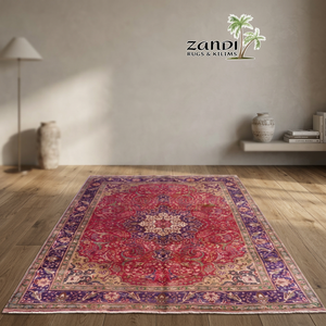 Tapis en laine tissé à la main de Tabriz, motif complexe au charme du monde ancien, artisanat d'artisans qualifiés pour le salon - Product Image 2