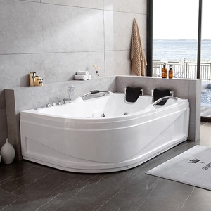 Nouveau noir Jakuzzi vente en gros de baignoire de massage à jet d'air bon marché hôtel baignoire de massage double en acrylique avec douche - Product Image 5