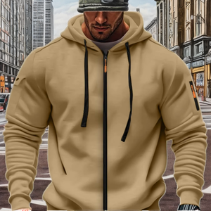 Sudadera con capucha y cremallera para hombre, estilo casual deportivo, con múltiples bolsillos, de manga larga, ecológica, para primavera y otoño, transfronteriza. - Product Image 2