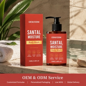 OEM/ODM Gel de Ducha Santal Humectante, Espuma Cremosa y Rica, Limpieza Suave de la Piel, Fragancia Amaderada Cálida, Aroma Duradero, 100 ml - Product Image 1
