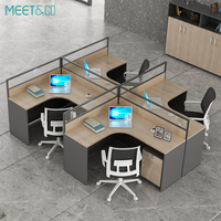 Table d'ordinateur en MDF E1 de haute qualité, poste de travail de bureau moderne pour 4 personnes, cloison extensible, cabines de centre d'appels, atelier en métal