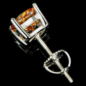 Boucles d'oreilles Moissanite de haute qualité, plaquées or, en argent sterling 925, serties griffe 5mm/6.5mm, testées au diamant, style Hip Hop - Product Image 2