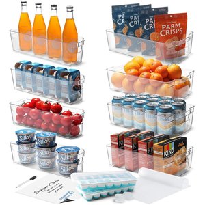 Fridge Bins Fridge Organizer 2021 Hot Selling BPA Free Plastic Resin 16 Set Piece Stackable Fridge Organizer Bins