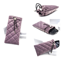 Pochette pour lunettes de soleil en velours personnalisée avec cordon de serrage sac d'emballage pour lunettes optiques étuis pour lunettes de soleil boîte d'emballage de luxe pour lunettes de soleil
