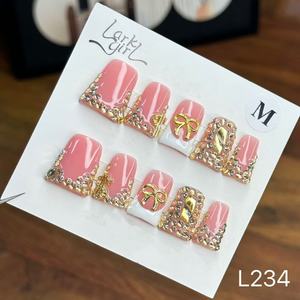 Gran oferta de <span class=keywords><strong>uñas</strong></span> postizas acrílicas en forma de pico de pato hechas a mano, 10 Uds., <span class=keywords><strong>uñas</strong></span> francesas reutilizables Ins a presión, <span class=keywords><strong>diseño</strong></span> cuadrado para dedos modelo - Product Image 1