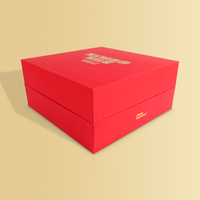Caja de regalo mate roja de lujo personalizada, caja de cartón de papel de joyería con logotipo de embalaje, collar con tapa y base