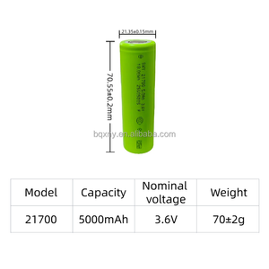 3.6v 5000mah 5c תאי ליתיום גליליים 21700 סוללה למכוניות חשמליות ניידות סוללות ליתיום יון - Product Image 2