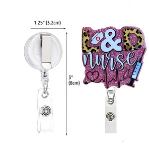 Badge porte-clés en acrylique LD transfrontalier, motif seringue, pour la Journée des infirmières, avec boucle de retrait facile pour carte d'identité d'hôpital - Product Image 5