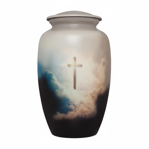 Urna de cremación hecha a mano de diseño moderno para adultos, hermosos suministros funerarios de entierro de latón conmemorativo para cenizas - Product Image 1