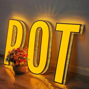 Lettre lumineuse en acrylique personnalisée Signalisation à l'avant en acier inoxydable Vitrine pour maisons Commerces Cafés Bars Décorations - Product Image 1