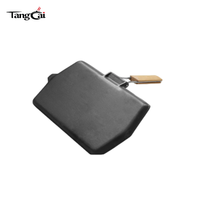 Plaque de cuisson en fonte personnalisée OEM/ODM avec poignée en bois pliable, idéale pour les restaurants et la restauration collective (approvisionnement en gros)
