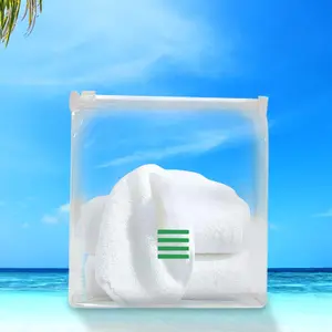 2024 PVC New Plastic 2 in 1 Towelling Cosmetic Travel Clear Waterproof Storage Pouch Transparent EVA Towel Beach Toiletries Bag