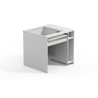Bureau d'ordinateur moderne en bois avec plateau en verre, hauteur réglable, mobilier de laboratoire gain de place pour les écoles