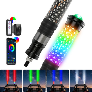 Lampes LED RGB avec contrôle par application pour Polaris RZR/<span class=keywords><strong>Maverick</strong></span>, 360 °   Lampes de drapeau spirales tout-terrain pour UTV ATV - Product Image 1