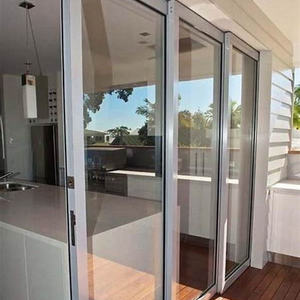 Porte coulissante à double ouverture <span class=keywords><strong>en</strong></span> aluminium, porte intérieure <span class=keywords><strong>en</strong></span> verre aluminium PT / Pd pour cuisine et salle de bain - Product Image 6