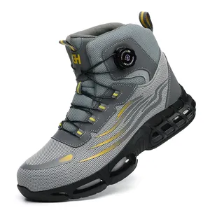 Size 47 48 <b>Work</b> Safety <b>Boots</b> <b>Men</b> Rotating Button Steel Toe <b>Work</b> Shoes High Top Indestructible Protective <b>Men's</b> Safety Shoes - Product Image 1