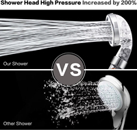 Pommeau de douche de massage à filtre en pierre minérale ABS pommeau de douche filtré à débit d'eau à haute pression avec vaporisateur à main