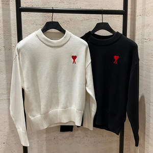 <span class=keywords><strong>Ami</strong></span> Spring – <span class=keywords><strong>pull</strong></span> tricoté en Jacquard de style européen, col ras du cou, motif petit cœur, nouveau modèle, coupe ample pour femmes - Product Image 2