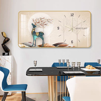 Horloge murale moderne pour la décoration de restaurant, affiches abstraites encadrées, impressions de luxe, peinture sur porcelaine de cristal