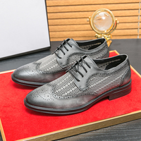 Chaussures habillées décontractées d'été pour hommes, avec logo personnalisé, MOQ1, en tissu extensible, style brogues plates, pour mariage et soirée, design en maille, Zapatos De