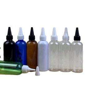 Custom Empty 4oz 8oz Pigment Glue Hair Dye <b>Squeeze</b> Twist Cap Plastic Hair Oil <b>Bottle</b> With Applicator - Product Image 4