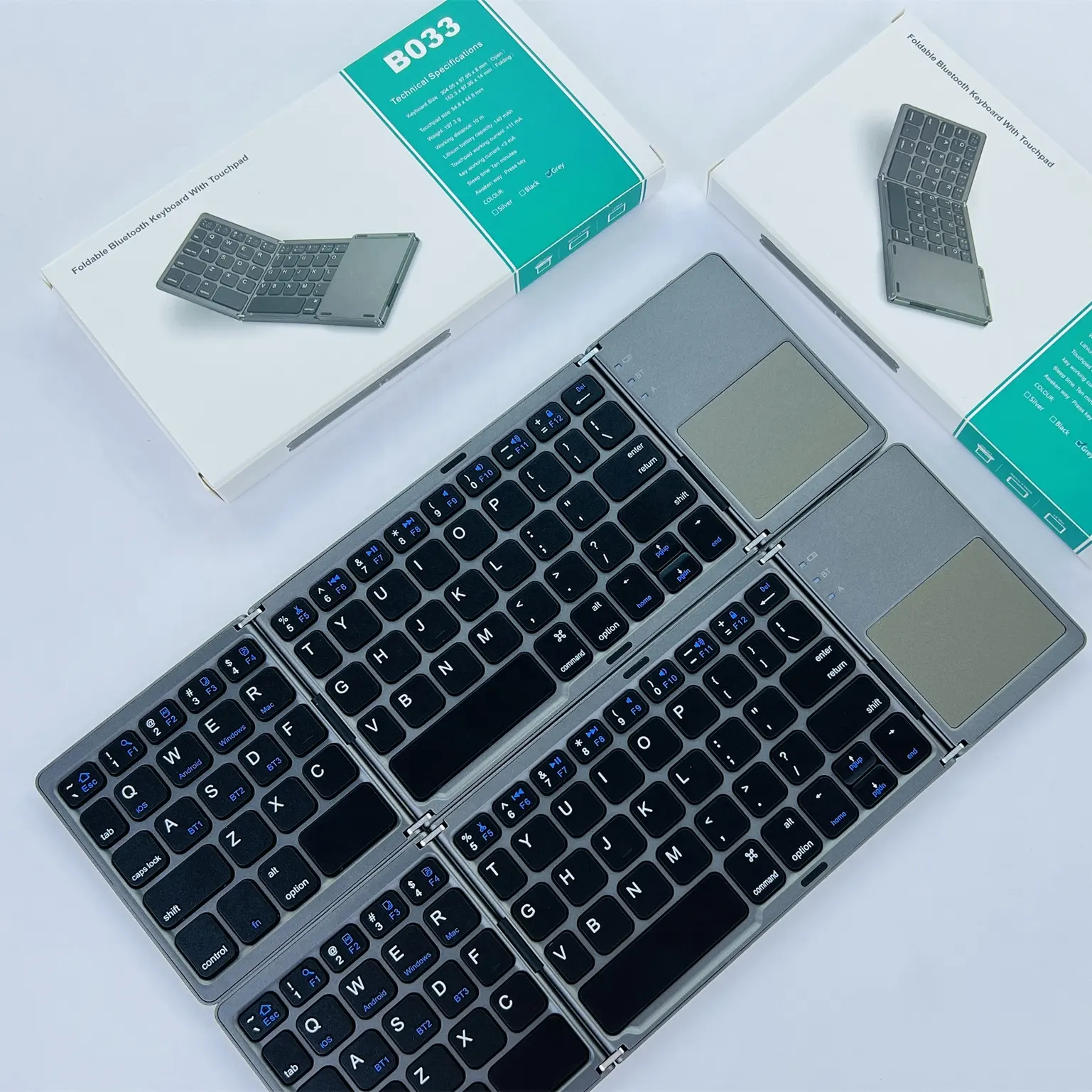 Keyboard Bluetooth lipat Mini sistem, Keyboard nirkabel portabel, banyak sistem