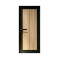 Porte de chambre moderne minimaliste en bois massif composite, porte en bois massif composite, portes battantes, porte intérieure, porte plate, portes de maison