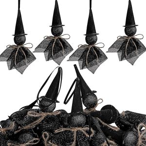 Adorno Colgante de Bruja Espeluznante para Halloween, Sombrero de Bruja de Fieltro Negro, Decoración para Árbol de Interior, Hecho a Mano, Reutilizable, Personalizado - Product Image 4