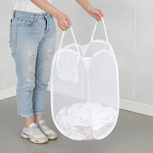 Cesto della biancheria <span class=keywords><strong>sporca</strong></span> a rete pieghevole con doppia stampa laterale grande capacità a doppio manico in rete cesto della biancheria sporco - Product Image 1
