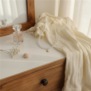 Vendita calda moda di tendenza minimalista fatto a mano collane a strati serratura luna lega oro rosa all'ingrosso - Product Image 3