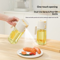 2-en-1 Pulvérisateur d'huile en verre de qualité alimentaire, écologique, sans BPA, anti-fuite, pour cuisine, cuisson et friteuse à air