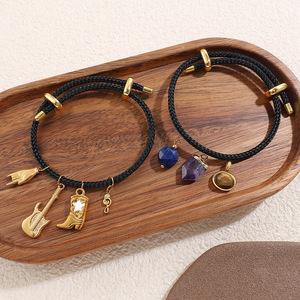 Fashion Charm Bracelets Adjustable <b>Rope</b> With Pendants Zinc Alloy Unisex Jewelry <b>Light</b> Luxury Style - Product Image 3