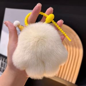 Dễ thương đầy màu sắc ít Quái Vật sang trọng Keychain vụng về búp bê Icecream Keyring Fluffy Pompom quyến rũ nhồi Quái Vật sang trọng Móc chìa khóa đồ chơi - Product Image 5