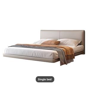 Итальянская кожаная современная простая двуспальная кровать от края до края подвесная кровать с сенсорным освещением для главной спальни - Product Image 5