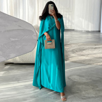 Robe longue à manches longues style Abaya de Dubaï, élégante et modeste, pour soirée, rose, coupe évasée, style Moyen-Orient