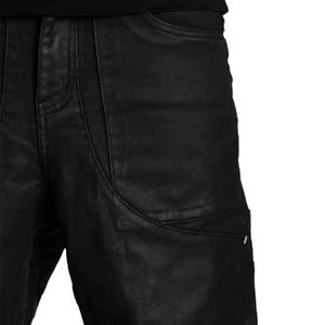 Pantalon cargo extra large en denim ciré 100 % coton, style streetwear, plusieurs poches cargo, jeans empilés pour homme - Product Image 6